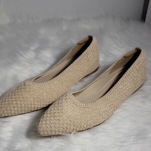 Vivala Slide- In Almond-Toe Ballet Flats (Tamia 2.0 Hemp) Size 8.5